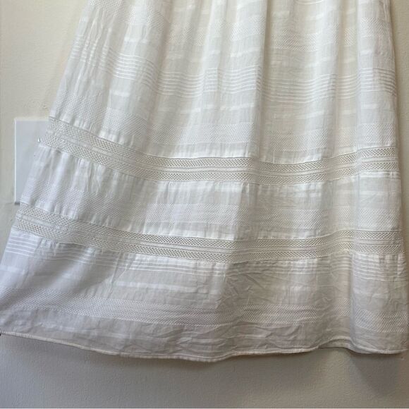 REBECCA MINKOFF Rose Flutter Sleeve Babydoll Lace Mini Dress White Sz Small - Picture 8 of 14